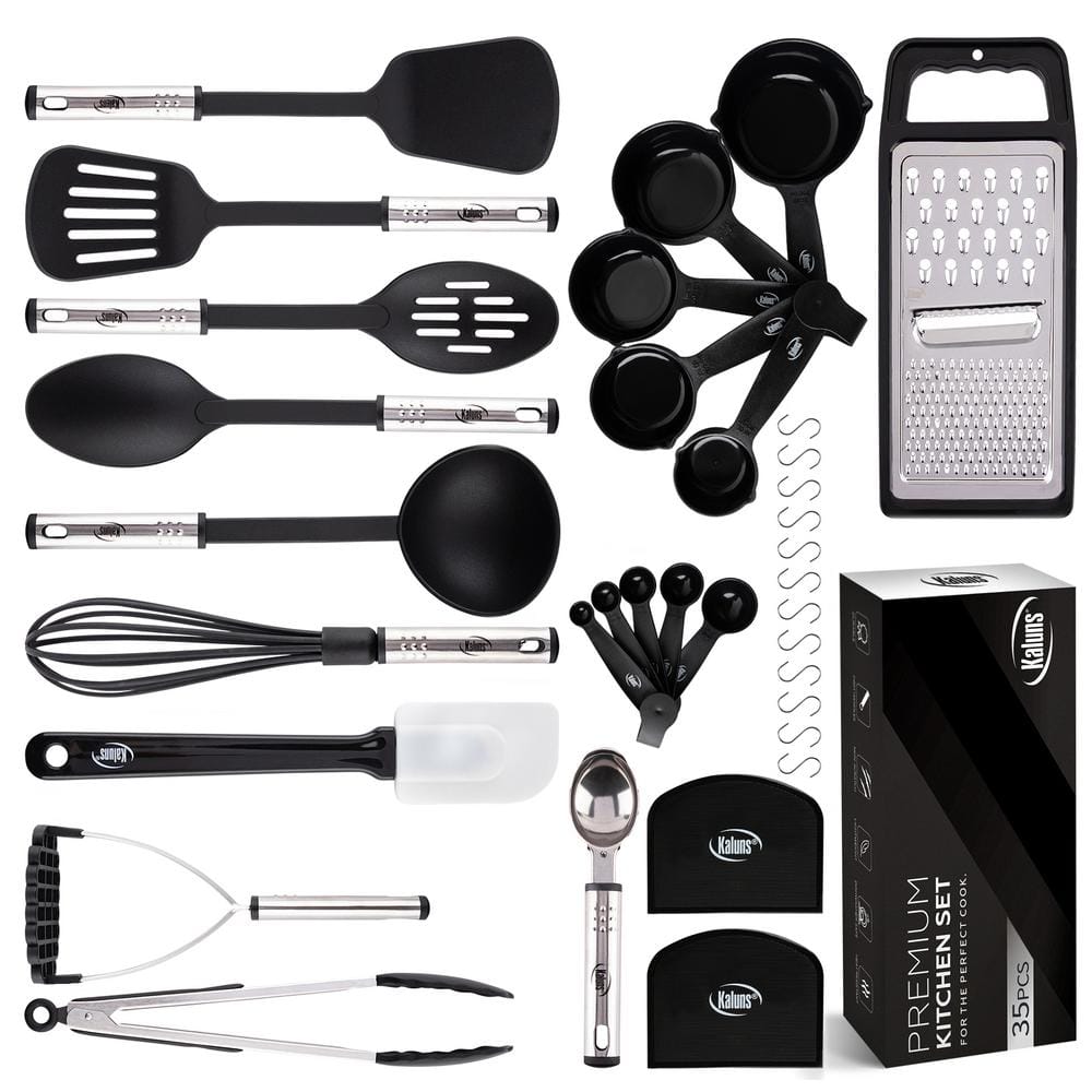 Kaluns Nylon Black Stainless Steel Utensils (Set of 35)