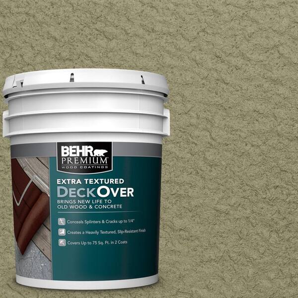 BEHR Premium Extra Textured DeckOver 5 gal. #SC-151 Sage Extra Textured Solid Color Exterior Wood and Concrete Coating