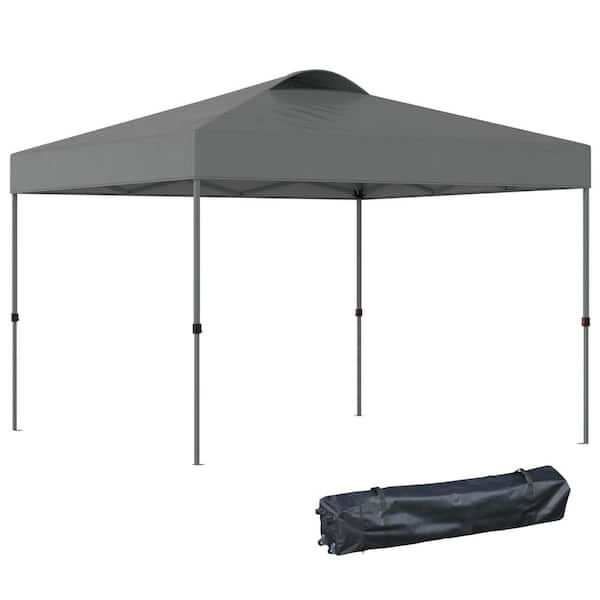 Outsunny 9.7 ft. x 9.7 ft. Gray Pop Up Canopy