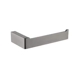 Wall Mounted Single Arm Toilet Paper Holder in Square Stainless Tissue Roll Holder in Matte Gray
