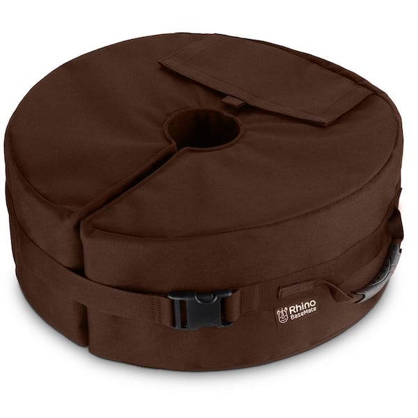 BaseMate Round Umbrella Base Weight and Side Slot Opening Velcro Enclosure 18 in. fits Any Patio Umbrella Stand in Bronze