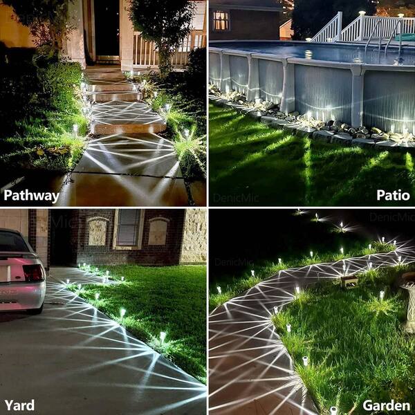 Christmas Solar Pathway Lights Waterproof Stainless Steel Yard & Driveway Outdoor Decor