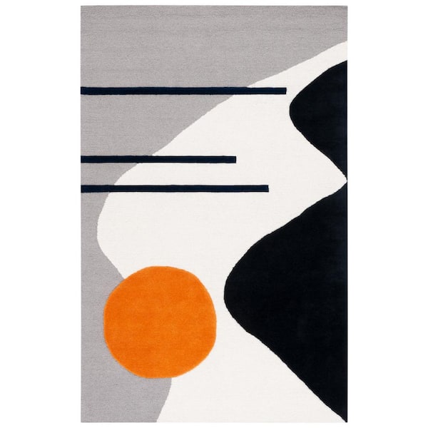 SAFAVIEH Rodeo Drive Gray/Black 5 ft. x 8 ft. Abstract Area Rug