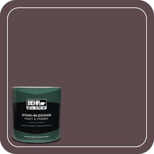 BEHR ULTRA 1 qt. #100F-7 Deep Aubergine Semi-Gloss Enamel Exterior Paint & Primer
