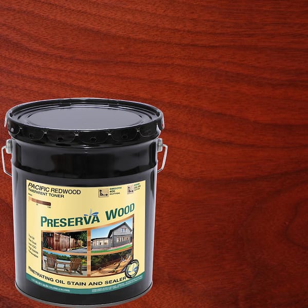 Preserva Wood 5 gal. 100 VOC Pacific Redwood Oil-Based Exterior Penetrating Stain and Sealer