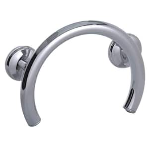 2-in-1 13.25 in. x 1.25 in. Shower and Tub Grab Ring with Grips in Chrome