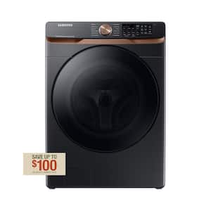 5 cu. ft. Extra Large Capacity Smart Front Load Washer in Brushed Black with Super Speed Wash and Steam