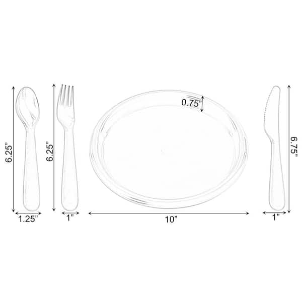dinner plate with fork and knife