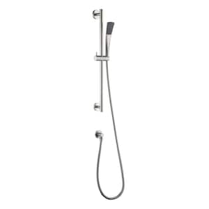 Twist 1-Spray Rectangle High Pressure Multifunction Wall Bar Shower Kit with Hand Shower in Brushed Nickel
