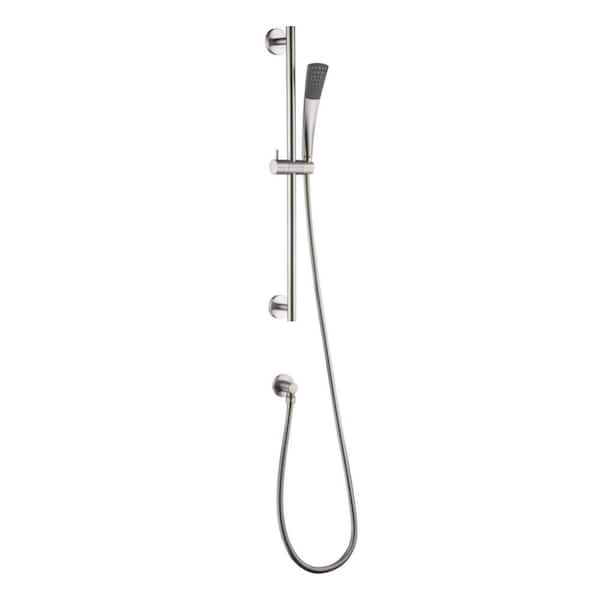 Ultra Faucets Twist 1-Spray Rectangle High Pressure Multifunction Wall Bar Shower Kit with Hand Shower in Brushed Nickel