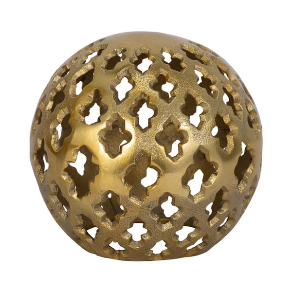 Sagebrook Home Gold Aluminum Metal 6 in. Cut Out Orb