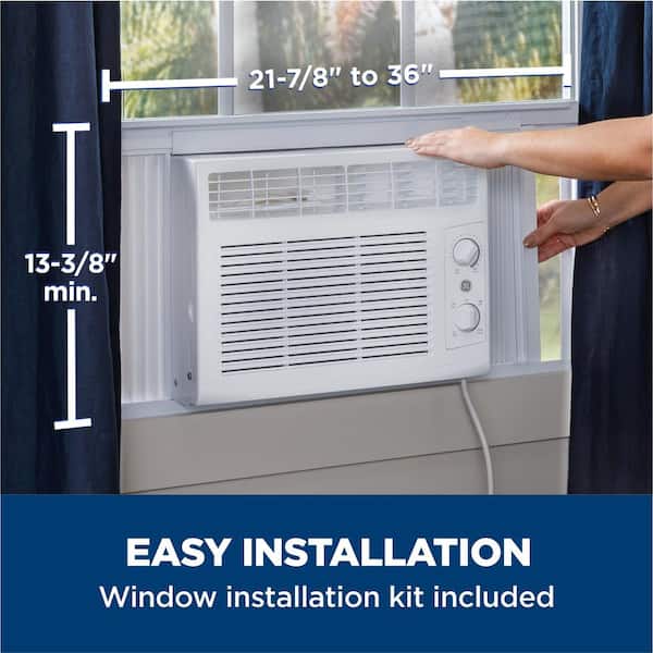 GE - 5,000 BTU 115V Window Air Conditioner Cools 150 Sq. Ft. in White