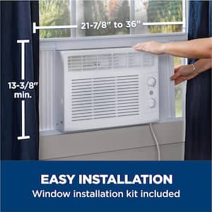 5,000 BTU 115-Volt Window Air Conditioner for Bedroom or 150 sq. ft. Small Rooms in White, Included Install Kit