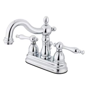 Heritage 4 in. Centerset 2-Handle Bathroom Faucet with Plastic Pop-Up in Polished Chrome