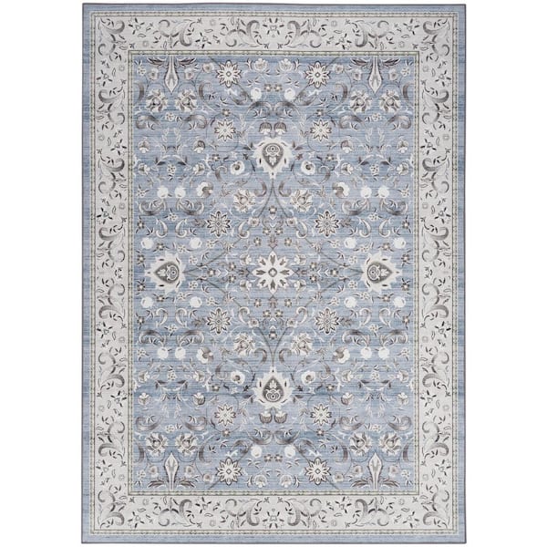 Vintage Home Blue 4 ft. x 6 ft. Center medallion Traditional Area Rug