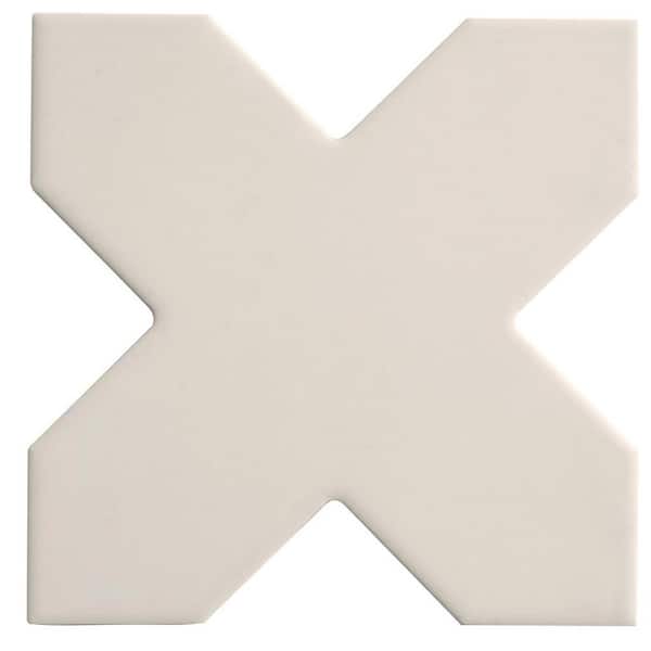 Apollo Tile Seville 5 in. x 5 in. Matte Light Gray Porcelain Cross Wall and Floor Tile (5.31 sq. ft./case)-34 Pack