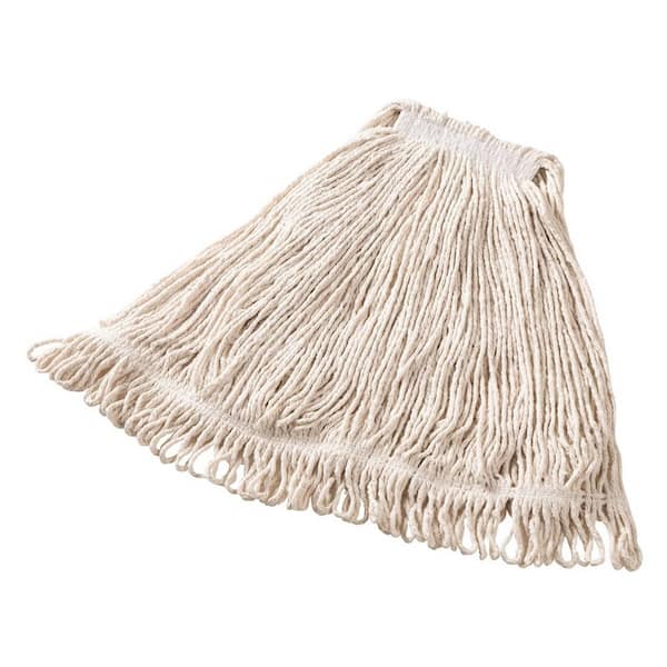 #24 Heavy-Duty Cotton Blend Looped-End String Mop for Tile, Concrete and Hard Surfaces, Commercial Use