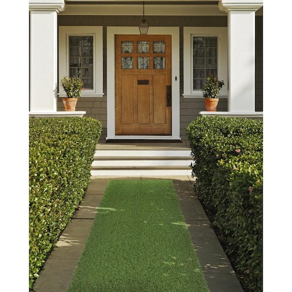 26 in. x 36 ft. Green Artificial Grass Runner Rug