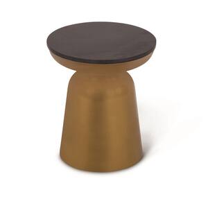 Jovana Brass and Granite Round End Table
