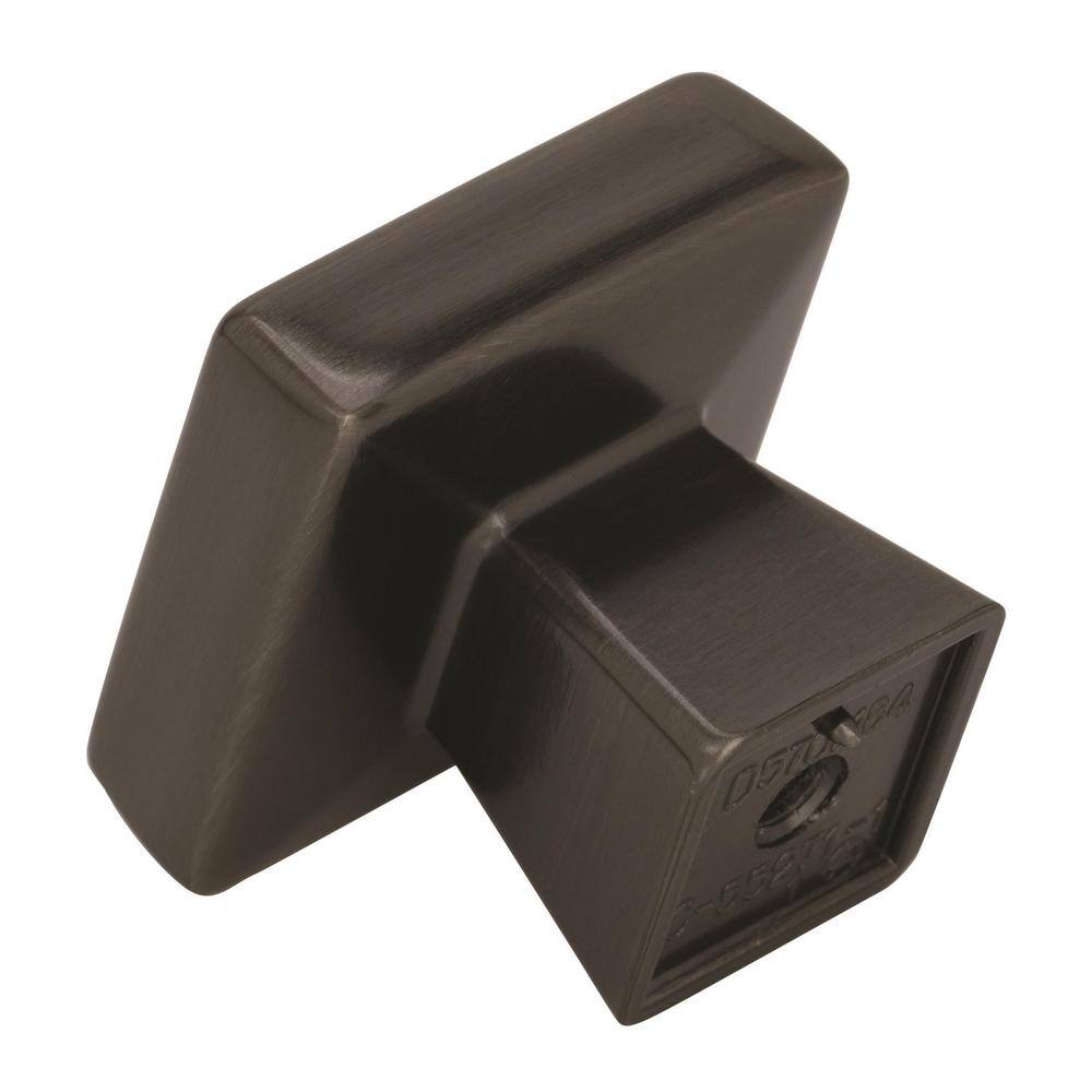 Gunmetal Square Modern Industrial Cabinet Knob with Mounting Hardware
