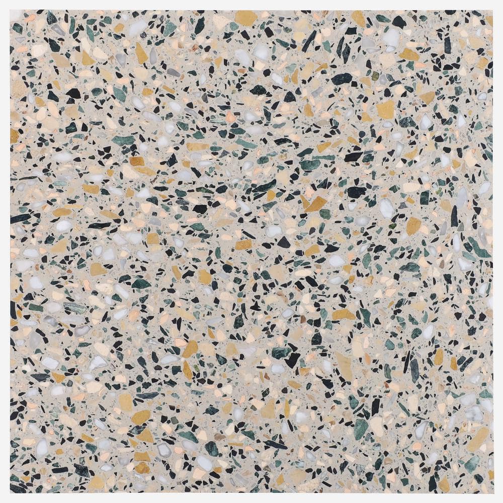 Cava Terra 24x24 Honed Marble Terrazzo Floor and Wall Tile