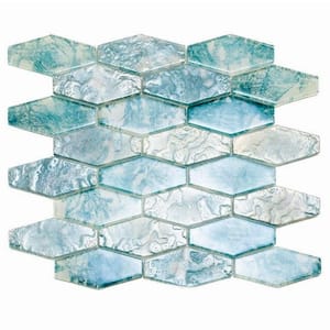 Verre 10.63 in. x 11.7 in. Matte Blue Glass Mosaic Wall and Floor Tile (8.6 sq. ft./case) - 10 pack