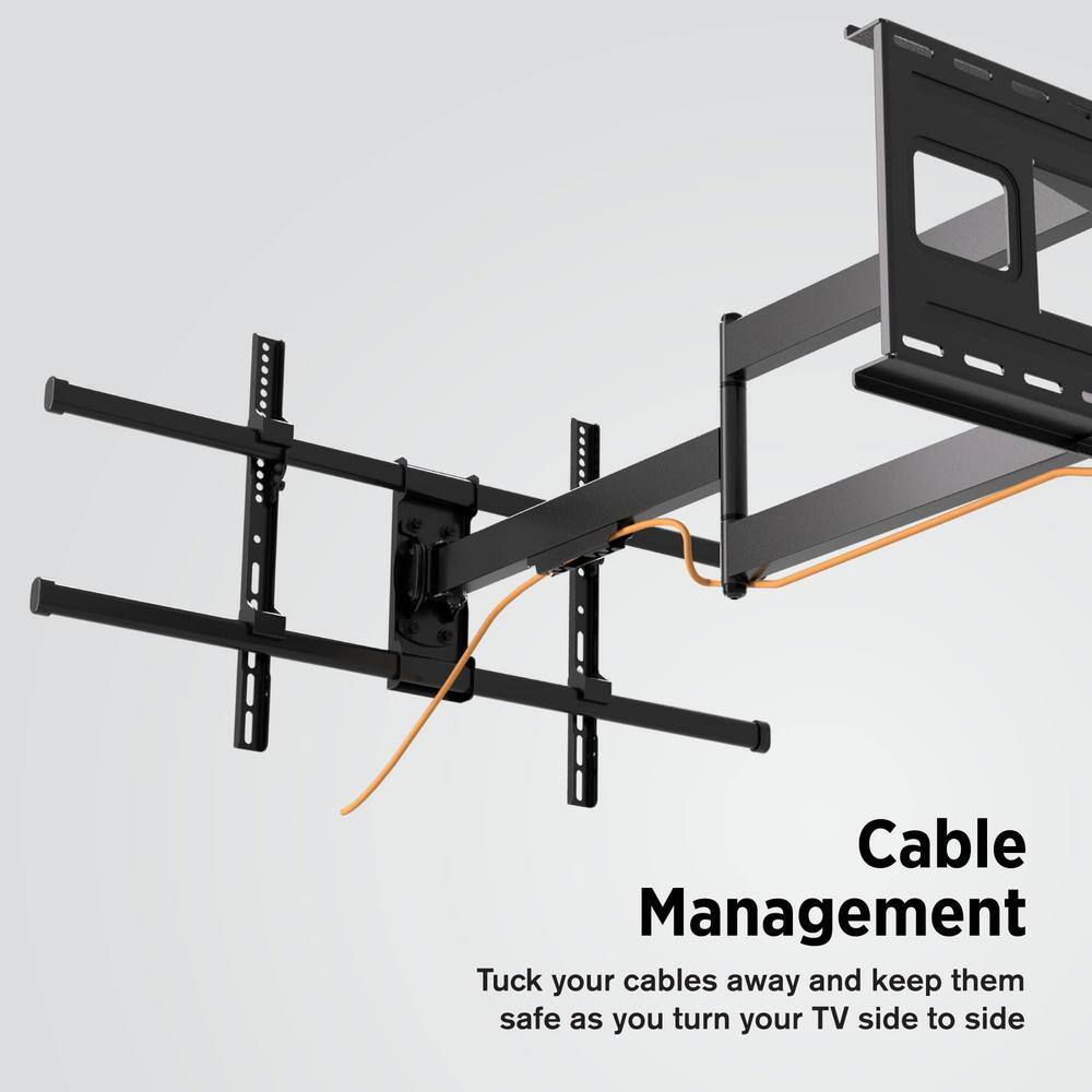 Black Full-Motion Articulating TV Wall Mount with Long Arm