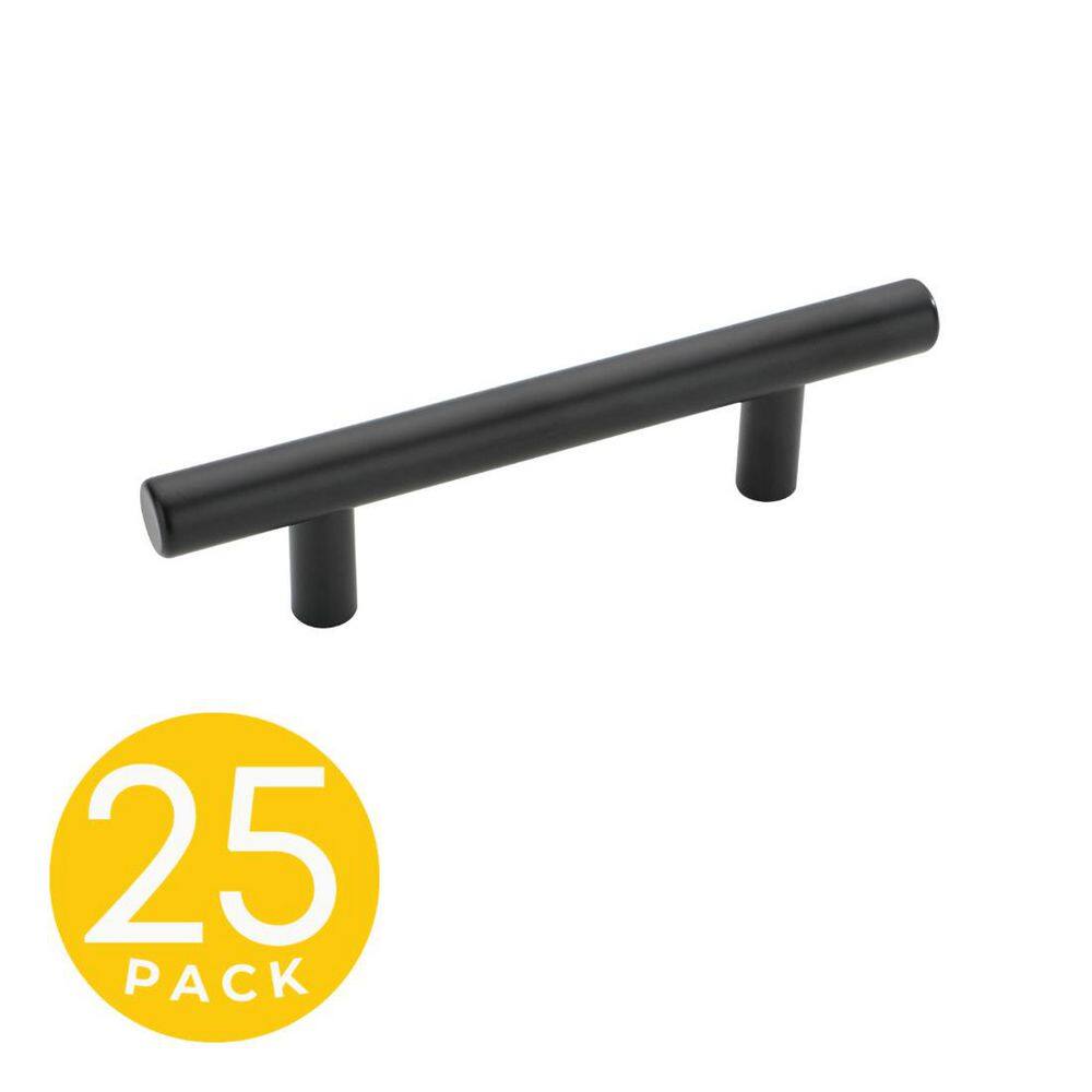 T-Bar Style 3 in. (76 mm) Center-to-Center Modern Matte Black Cabinet Handle/Pull (25-Pack) price history on PriceWatchPro