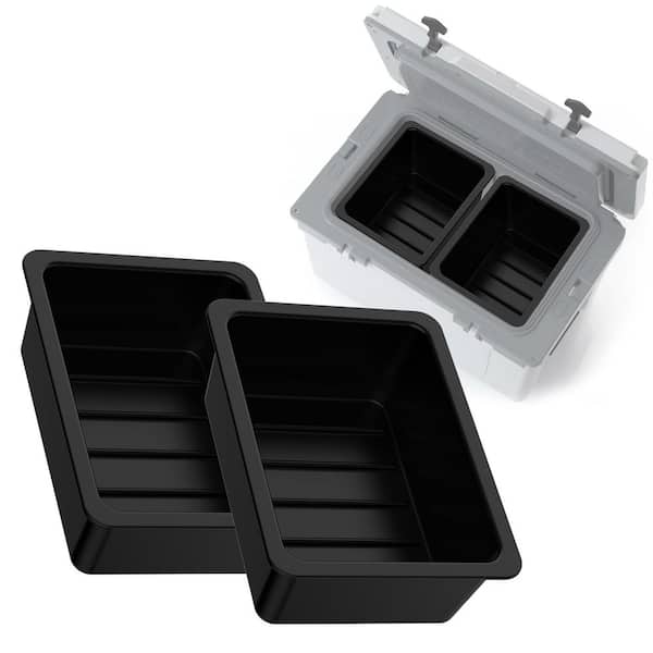 Plastic Dry Basket for RTIC 52QT Ultra-Light Cooler for Electronics, Utensils, Dry Goods, and More, Black (2-Pack)