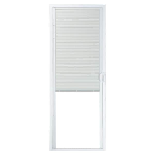 American Craftsman 60 in. x 80 in. 50 Series White Vinyl Sliding Patio Door Left-Hand Moving Panel with Blinds