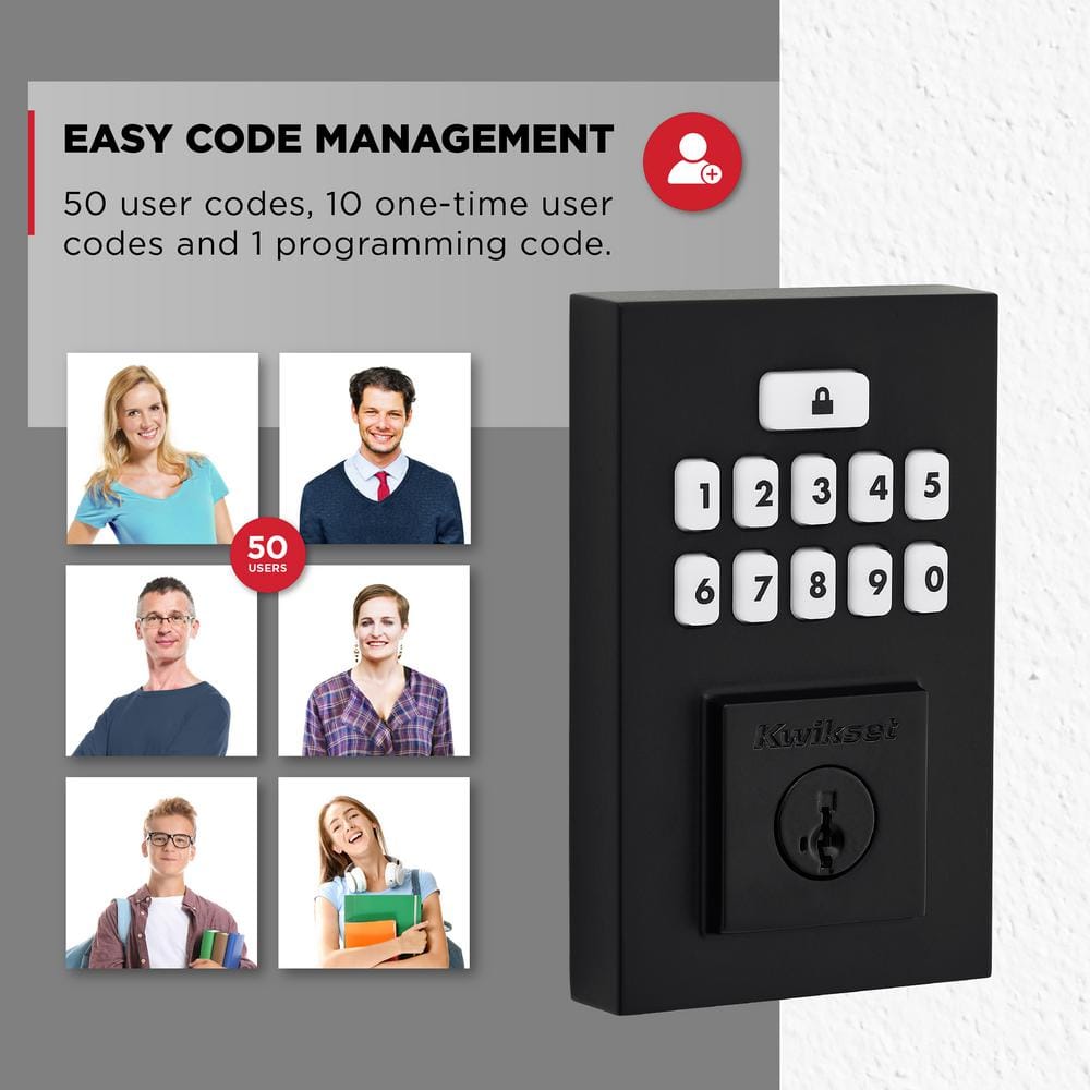 Matte Black Electronic Keypad Single Cylinder Deadbolt