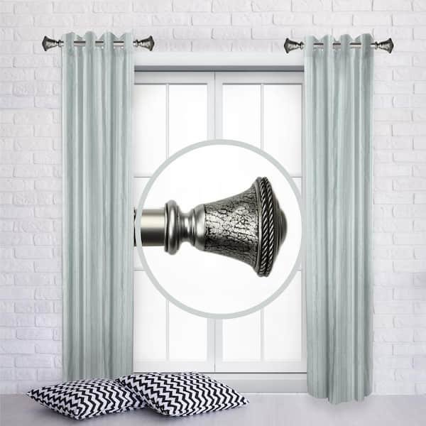 Rod Desyne Kingsley 12 in. - 20 in. L Adjustable 1 in. Dia Single Side Window Curtain Rod in Satin Nickel (Set of 2)