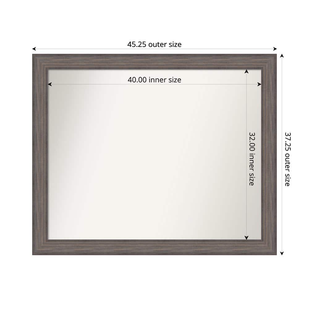 Amanti Art Country Barnwood 45.25 in. W. x 37.25 in. Custom Non-Beveled ...