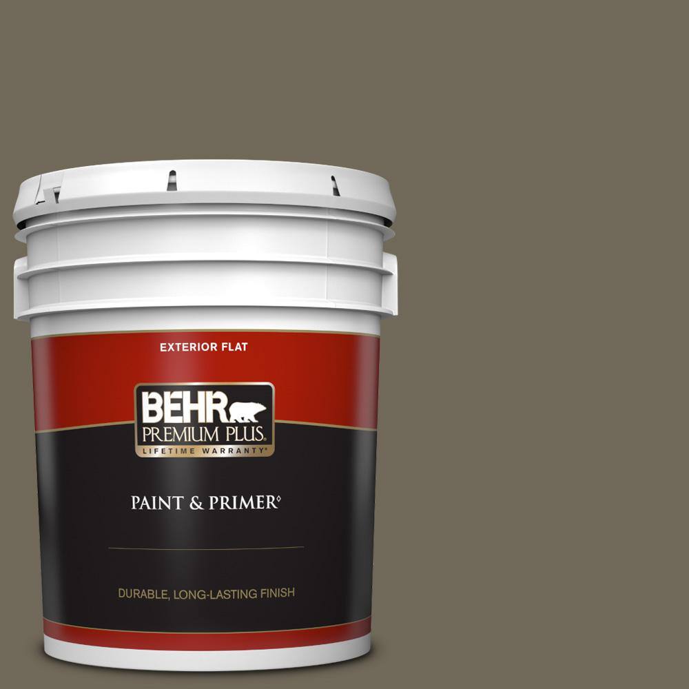 BEHR PREMIUM PLUS 5 gal. 770D6 Sandwashed Driftwood Flat Exterior