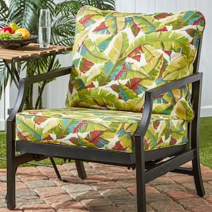 Palm Leaves Multi-2-Piece Deep Seating Outdoor Lounge Chair Cushion Set