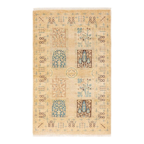 Solo Rugs Mogul One-of-a-Kind Traditional Ivory 3 ft. 1 in. x 4 ft. 10 in. Oriental Area Rug