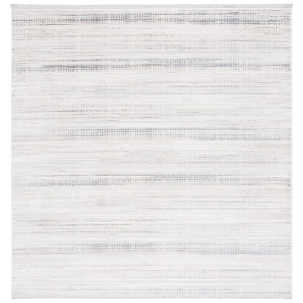 Whisper 7 ft. x 7 ft. Ivory/Gray Distressed Crosstitch Square Area Rug