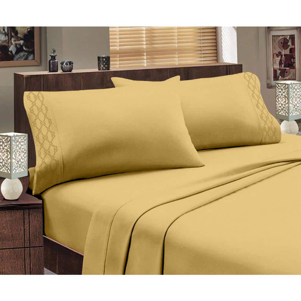 Home Sweet Home Dreams Inc Extra Soft Deep Pocket Embroidery Luxury 4-Piece Bed Sheet Set
