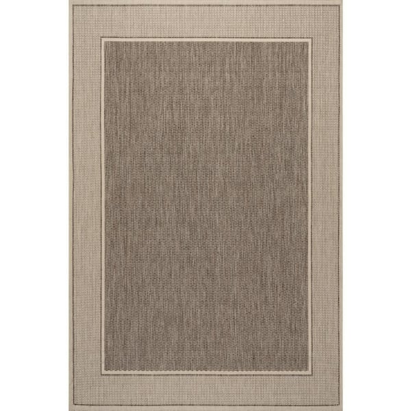 Gris Contemporary Light Grey 10 ft. x 14 ft. Outdoor Area Rug