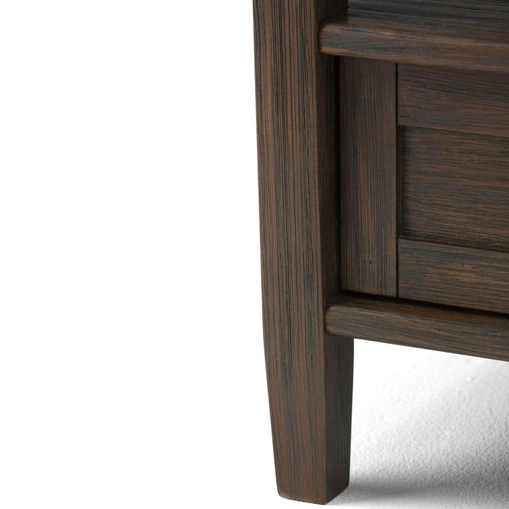 Farmhouse Brown Wood and Metal End Table with Storage