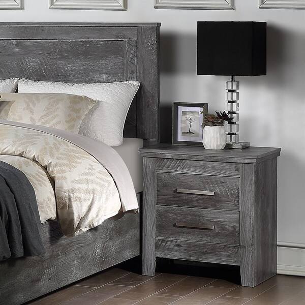 rustic gray nightstands