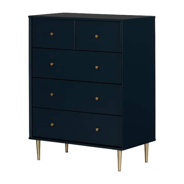 South Shore Dylane 5-Drawer Chest, Navy Blue
