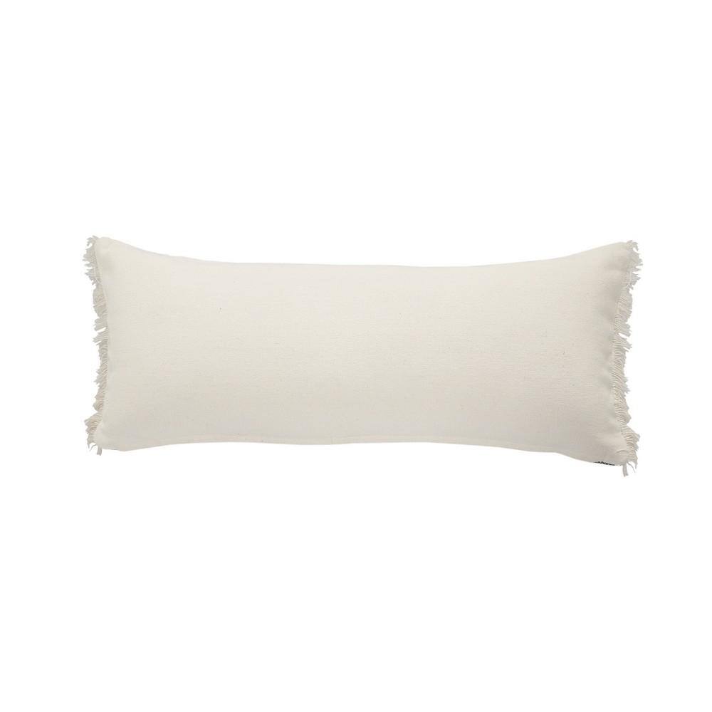Americana Nautical Red & Tan Jute Braided Lumbar Pillow, 14" x 36"