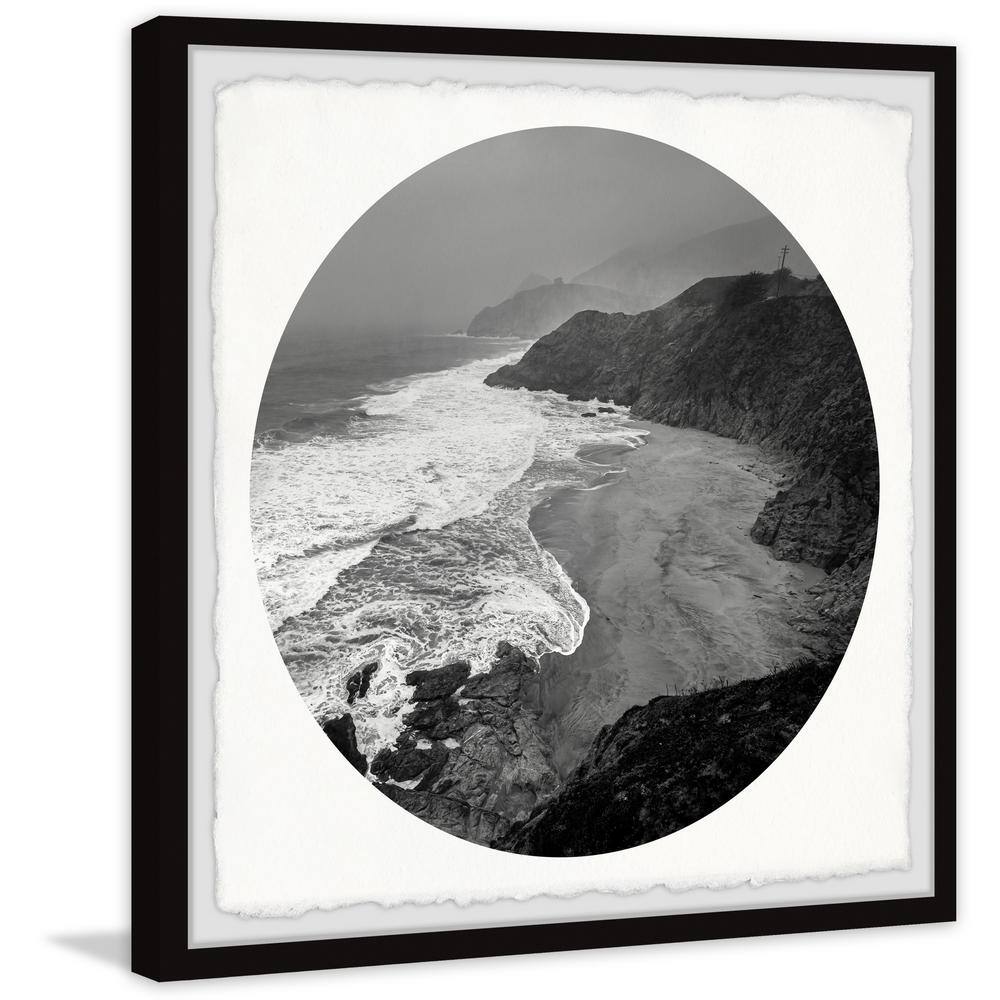 Black and White Coastal Landscape Framed Print, 12x12