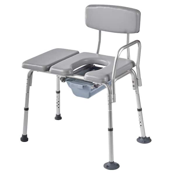 Non-Electric 4-in-1 Bedside Commode Chair Raised Waterless Toilet Seat 500 lbs Adjustable Height