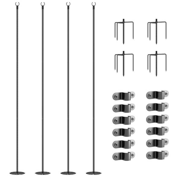 Outsunny 10 in. Light Poles for Hanging Outside Decor 2-Pack