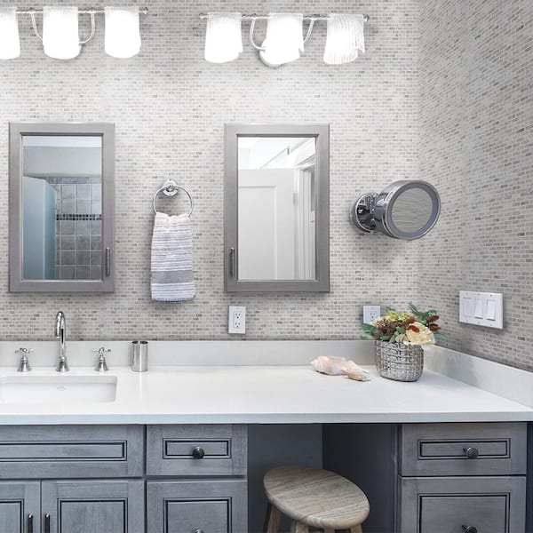 Stormy Knight Grey 12 in. x 12 in. Interlocking Polished Marble Stone Mosaic Tile (10 sq. ft./Case)