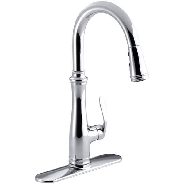 KOHLER Bellera Single-Handle Pull-Down Sprayer Kitchen Faucet in Polished Chrome