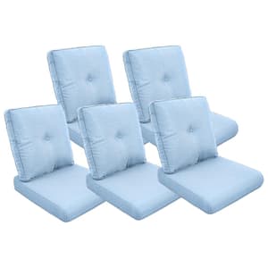 ArcoBay 22 in. x 25 in. x 4 in. 10-Piece Deep Seating Outdoor Lounge Chair Replacement Cushion Set in Baby Blue