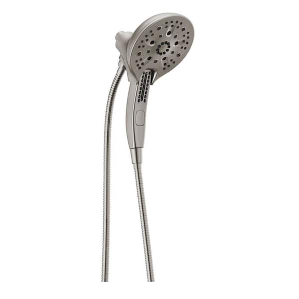 Delta In2ition 5-Spray Patterns 1.75 GPM 6.25 in. Wall Mount Dual Shower Heads in Lumicoat Stainless